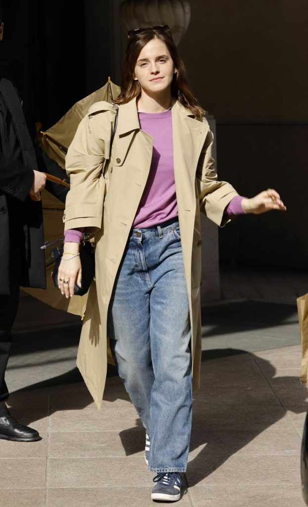 Emma Watson in a Beige Trench Coat