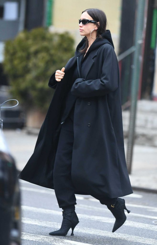 Irina Shayk in a Black Coat