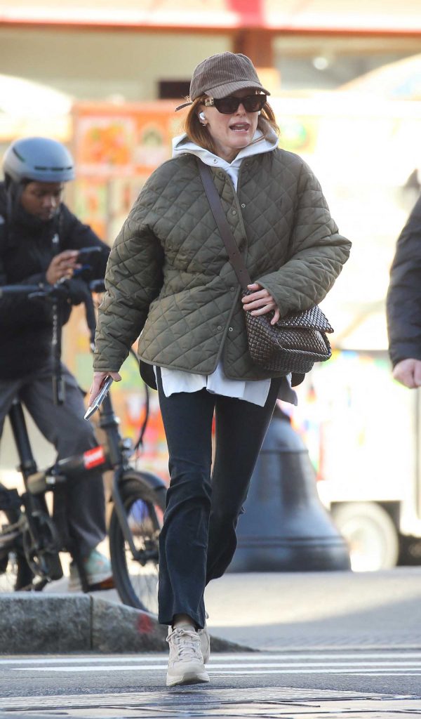 Julianne Moore in an Olive Jacket