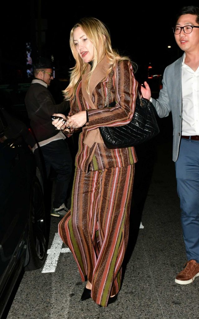 Kate Hudson in a Striped Pantsuit