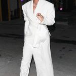 Kelly Rowland in a White Pantsuit Arrives at a Private Event Hosted at the Catch Steak Restaurant in West Hollywood