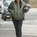 Lea Michele in an Olive Bomber Jacket Was Seen Out in New York