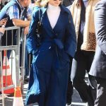 Lili Reinhart in a Blue Trench Coat Arrives at the Mark Ruffalo Hollywood Walk of Fame Star Ceremony in Los Angeles