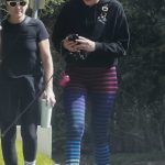 Malin Akerman in a Black Hoodie Walks Her Dog at Griffith Park in Los Angeles