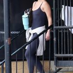 Olivia Wilde in a Black Sneakers Leaves Her Friday Gym Session in Los Angeles