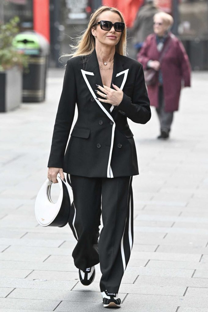 Amanda Holden in a Black Trouser Suit