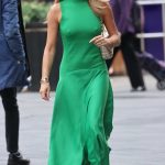 Amanda Holden in a Bright Green Dress Leaves the Heart Radio in London