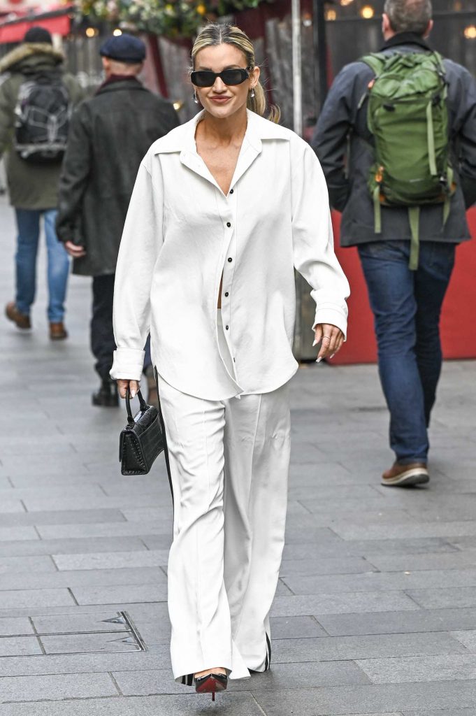 Ashley Roberts in a White Pantsuit