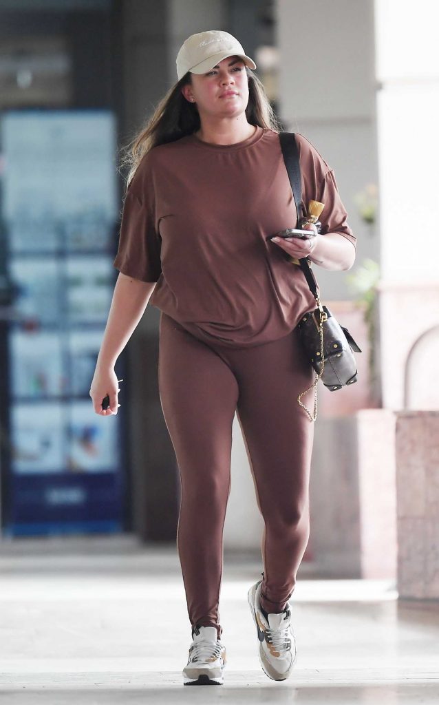 Brittany Cartwright in a Brown Workout Ensemble