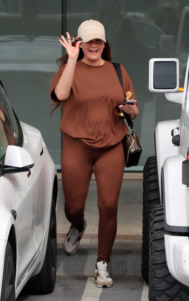 Brittany Cartwright in a Brown Workout Ensemble