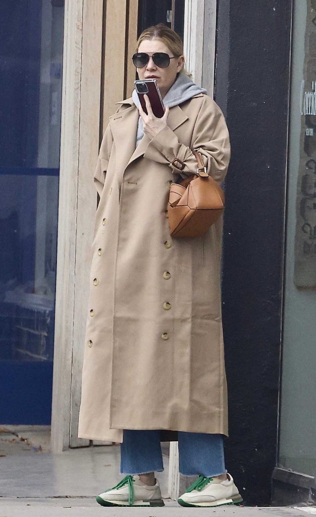 Ellen Pompeo in a Beige Trench Coat