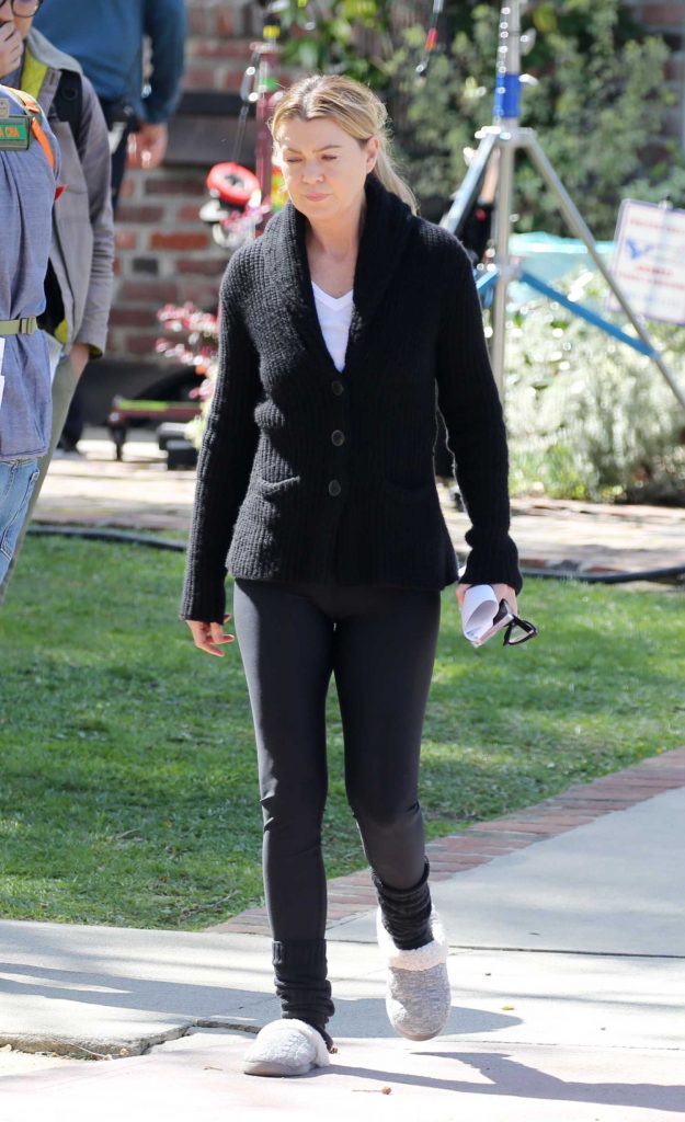 Ellen Pompeo in a Black Cardigan