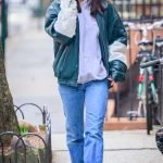 Emily Ratajkowski in a Green Leather Jacket Was Seen Out in New York