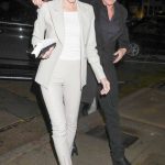 Heather Dubrow in a Grey Pantsuit Arrives for Date Night at Craig’s in West Hollywood