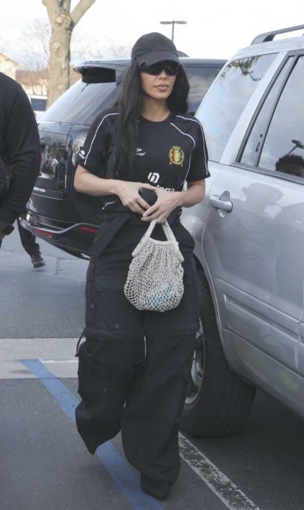 Kim Kardashian in a Black Cap