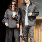 Kourtney Kardashian in a Black Sweatsuit Was Seen Out with Travis Barker in Calabasas