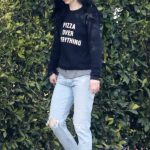 Krysten Ritter in a Black Pizza Over Everything Sweatshirt Was Seen Out in Los Angeles
