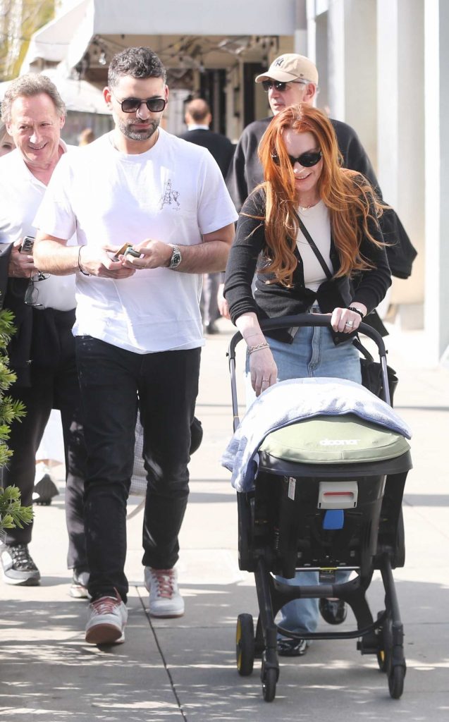 Lindsay Lohan in a Black Cardigan