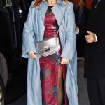 Lisa Ann Walter in a Baby Blue Leather Coat Arrives at LIVE with Kelly and Mark Talk Show in New York