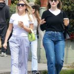 Olivia Macklin in a Black Jumper Steps Out for Lunch with a Gal Pal in Los Feliz