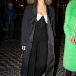 Rose Bertram in a Black Trench Coat Heads to the Costes Hotel During 2024 Paris Fashion Week in Paris