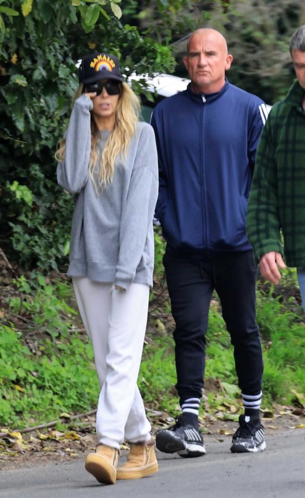 Tish Cyrus in a Grey Sweatshirt