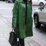 Dua Lipa in a Green Leather Coat Was Seen Out in London