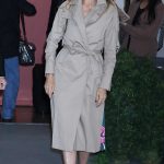 Kim Raver in a Beige Trench Coat Leaves the Live with Kelly and Mark Show Studios in New York