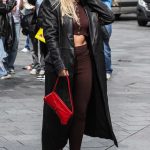 Perrie Edwards in a Black Leather Coat Was Seen Out in London