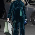 Sofia Richie Flaunts Her Growing Baby Bump in a Green Velvet Ensemble in Beverly Hills