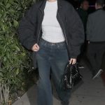 Vittoria Ceretti in a Black Jacket Leaves the Chateau Marmont in West Hollywood