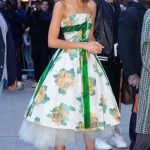 Zendaya in a Floral Dress Arrives at Good Morning America in New York City