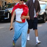Adwoa Aboah in a White Tee Arrives at Her Hotel in New York