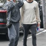 Ashley Benson in a Grey Sweatsuit Was Seen Out with Brandon Davis in Los Angeles
