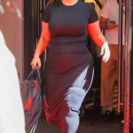 Ashley Graham in a Black Dress Leaves the Mark Hotel in New York