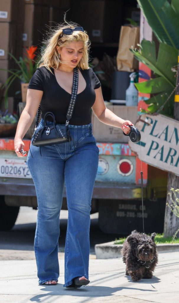 Bebe Rexha in a Black Blouse