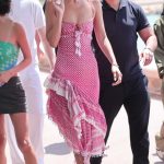 Bella Hadid in a Pink Dress Arrives at the Hotel Martinez During the 77th Cannes Film Festival in Cannes