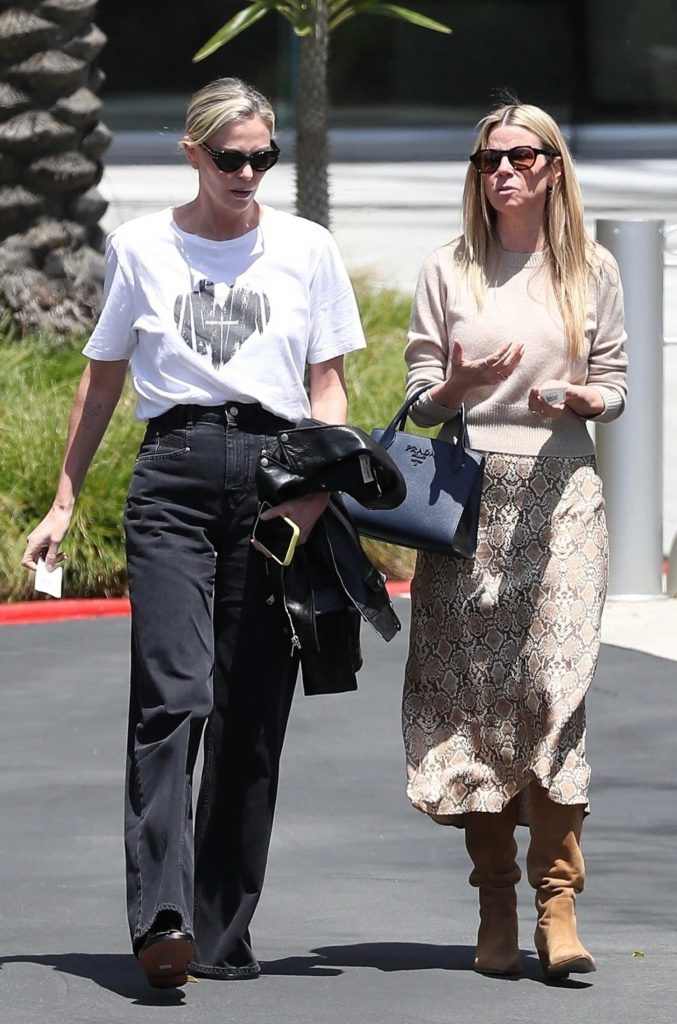 Charlize Theron in a White Tee