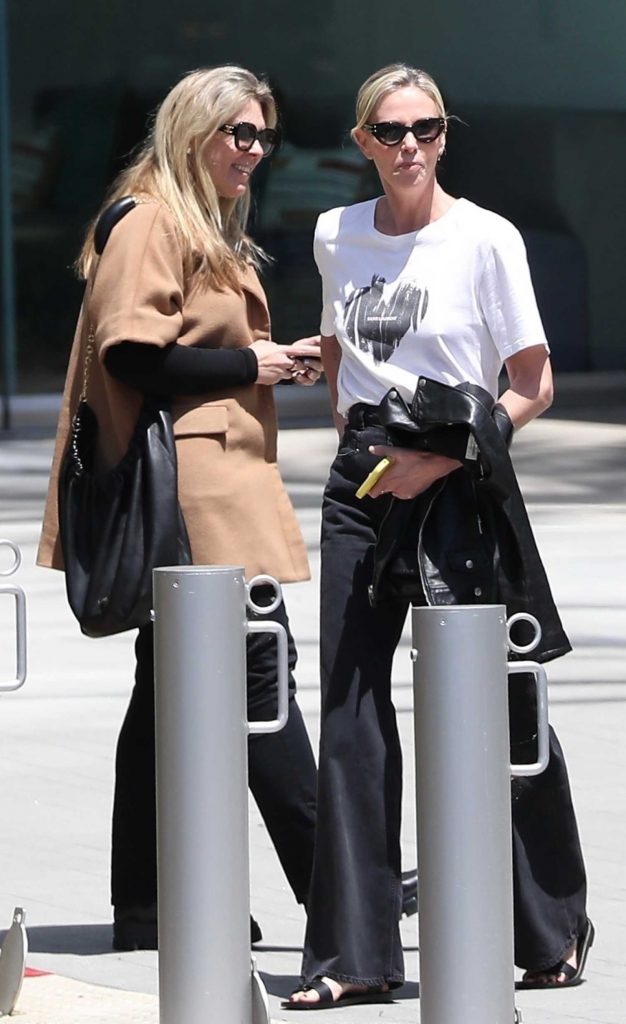 Charlize Theron in a White Tee