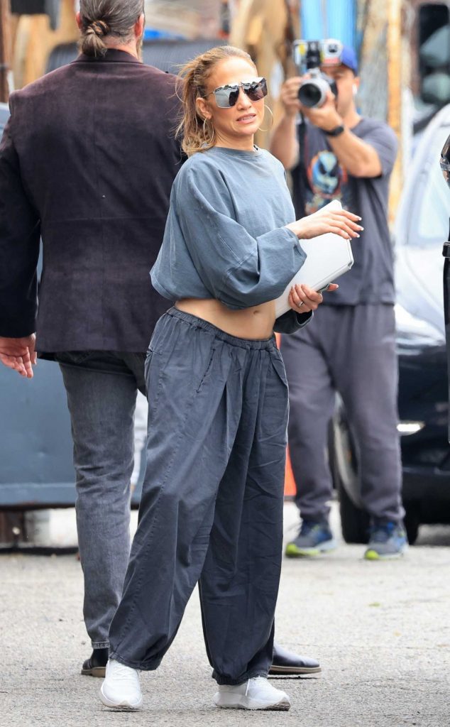 Jennifer Lopez in a Grey Outfit