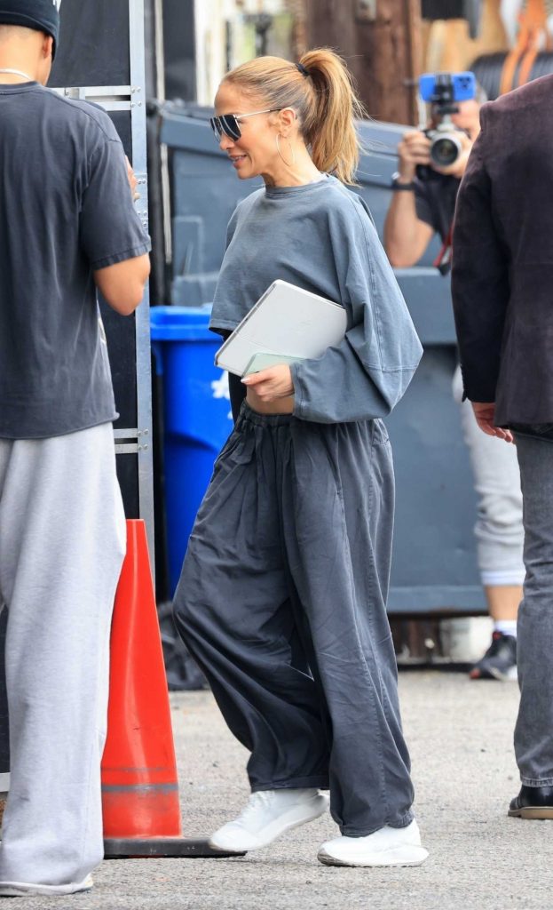 Jennifer Lopez in a Grey Outfit