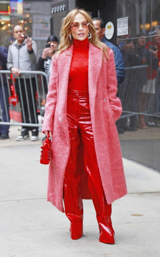 Jennifer Lopez in a Pink Coat