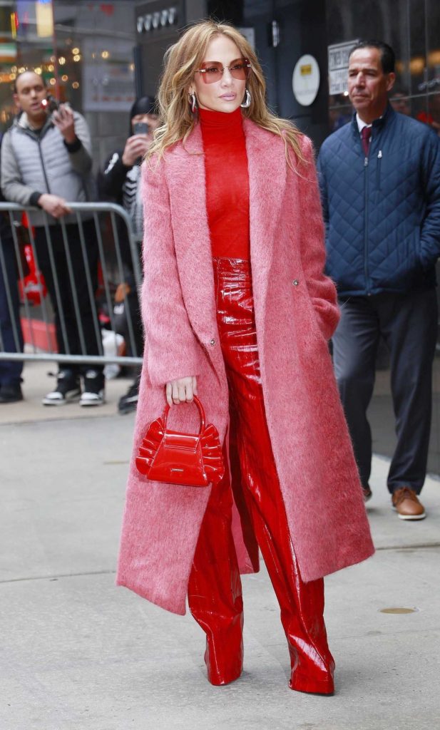 Jennifer Lopez in a Pink Coat