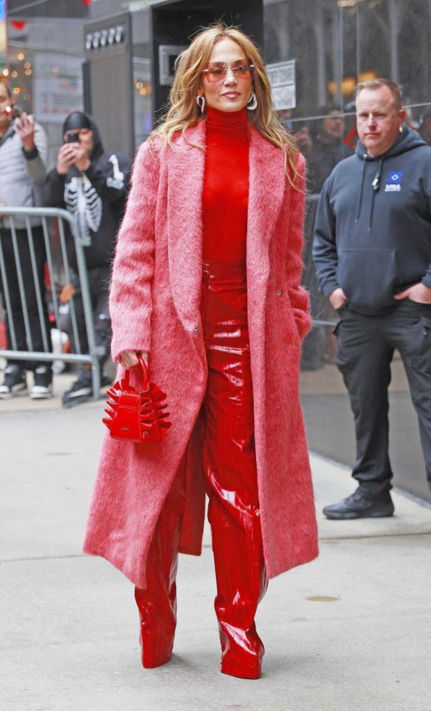 Jennifer Lopez in a Pink Coat