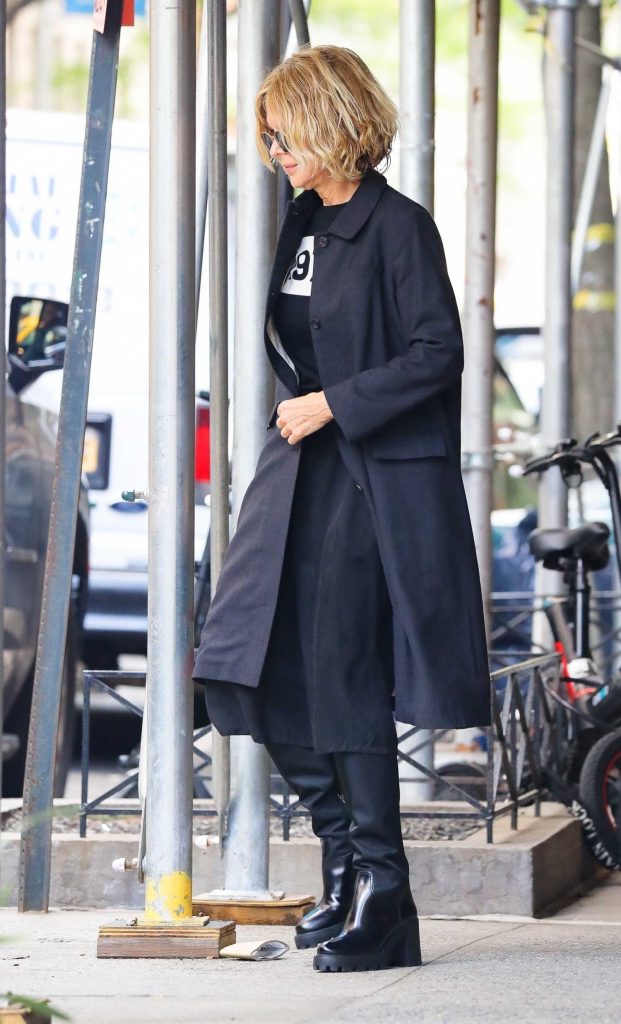 Meg Ryan in a Black Coat