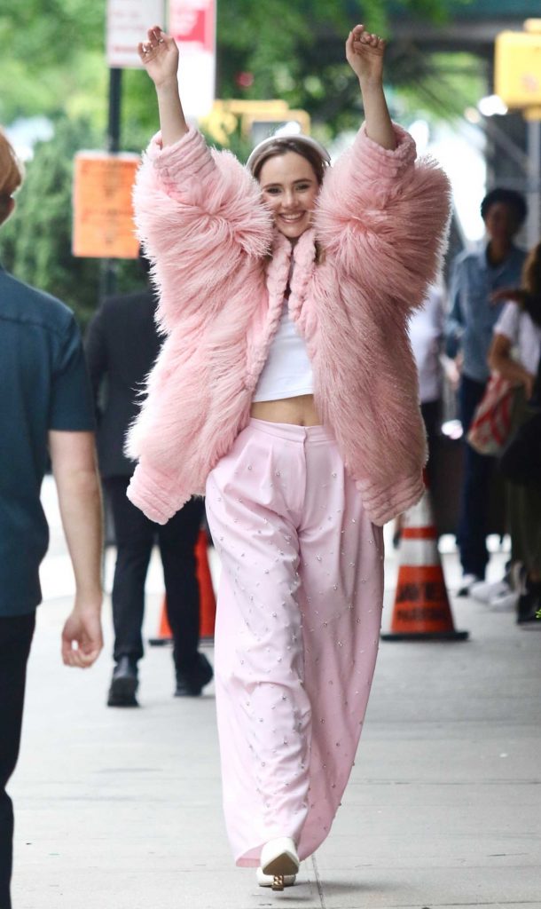 Suki Waterhouse in a Pink Jacket