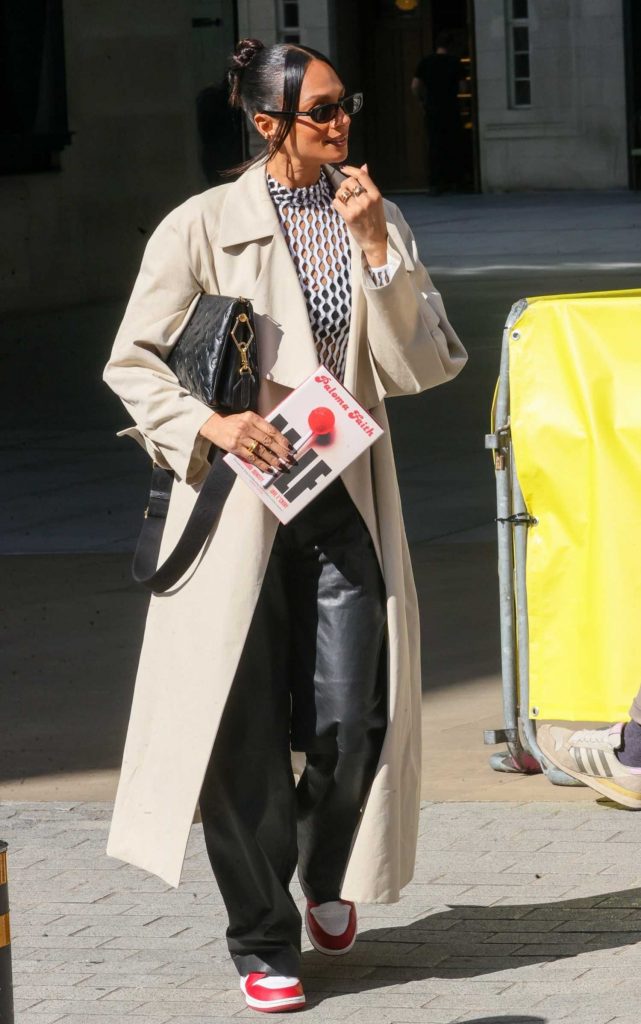 Alesha Dixon in a Beige Trench Coat