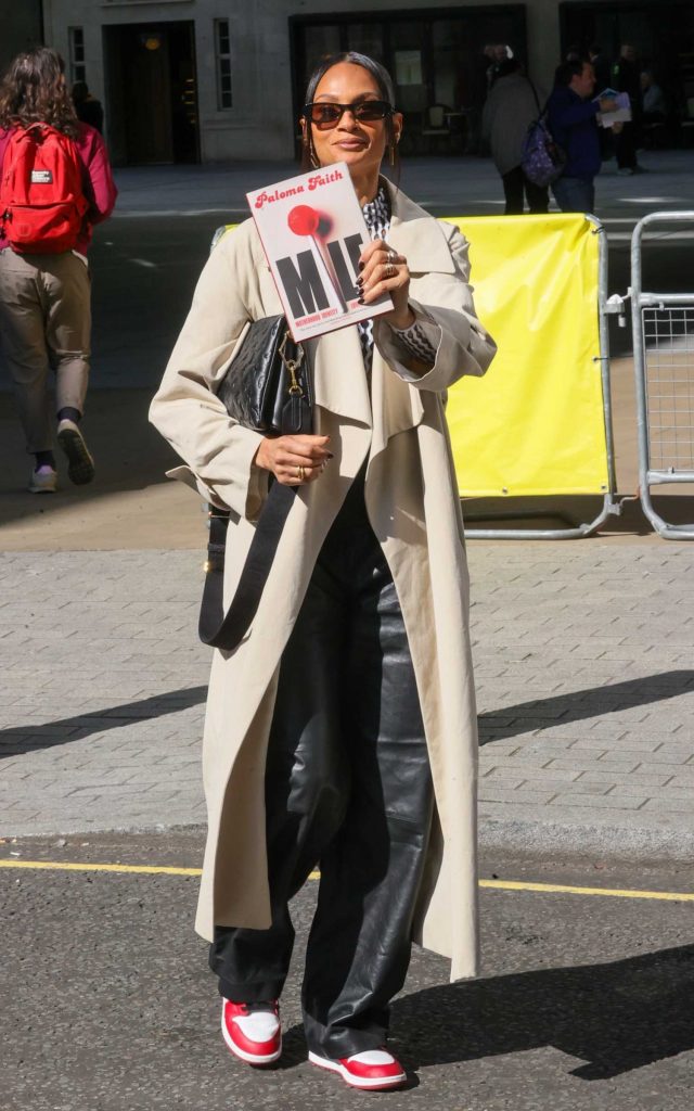 Alesha Dixon in a Beige Trench Coat