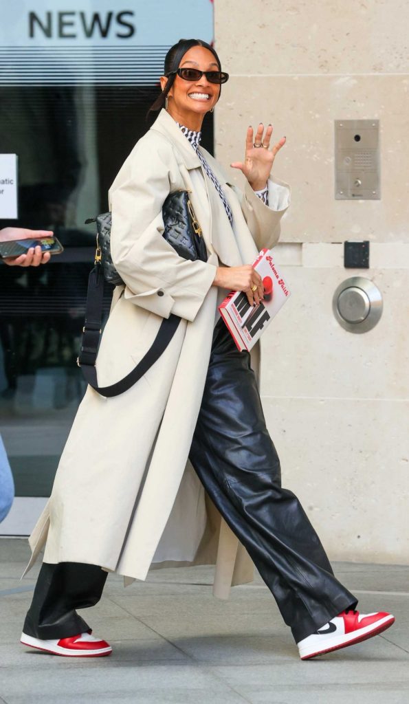 Alesha Dixon in a Beige Trench Coat