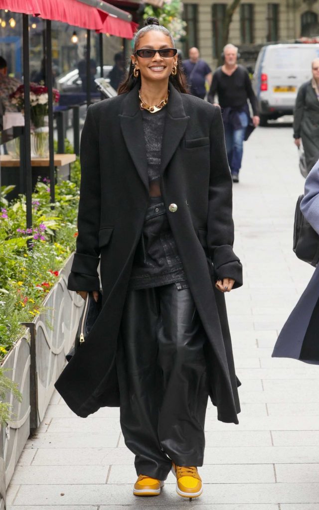 Alesha Dixon in a Black Coat